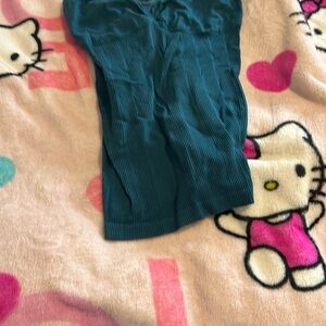 Teal Ribbed Sleeveless Top